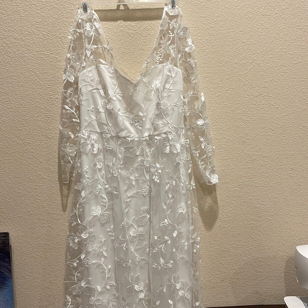 Lace Wedding dress deep v neck